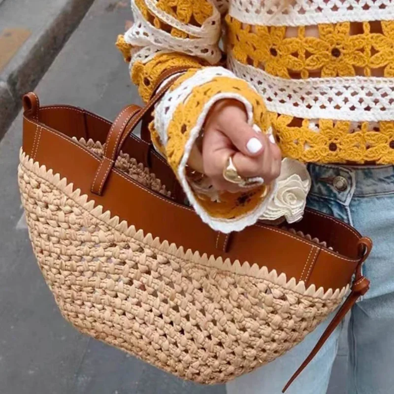 Luxury Raffia Straw Tote Bag,F - đánh giá và giá Crochet Bag Raffia