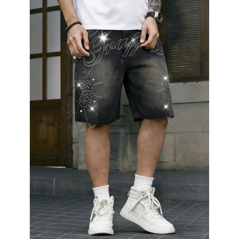 American Streetwear Men's Non- - đánh giá và giá Shorts Denim Frayed