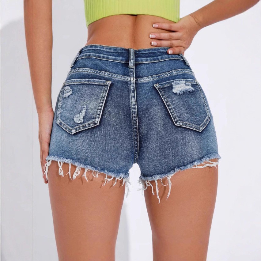 Women's High Waist Distressed  - đánh giá và giá Shorts Denim Frayed