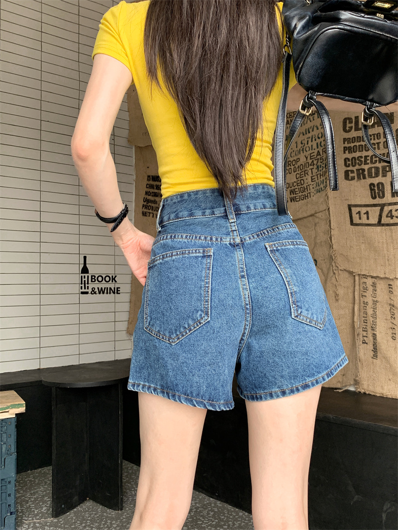 Blue denim shorts for women su - đánh giá và giá Shorts Denim Frayed