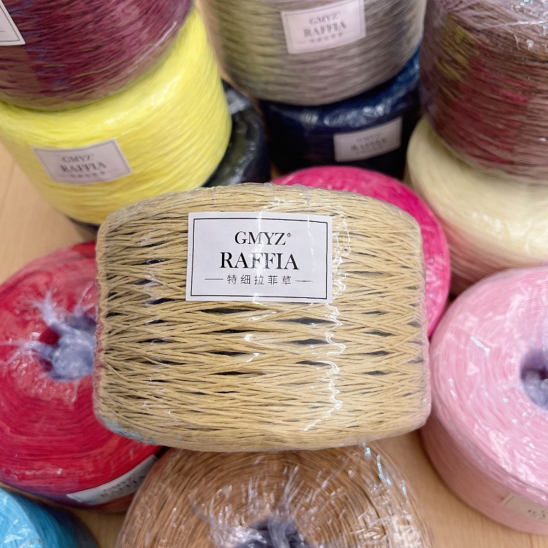 250g/pcs Thin Flat Raffia Yarn - đánh giá và giá Crochet Bag Raffia