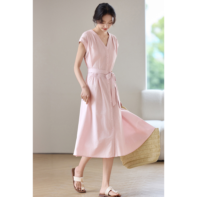 SENTUBILA Women's Midi Pink Dr - đánh giá và giá Linen Dress Wrap