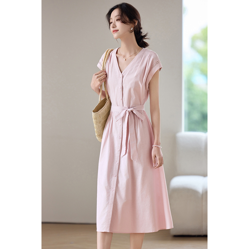 SENTUBILA Women's Midi Pink Dr - đánh giá và giá Linen Dress Wrap