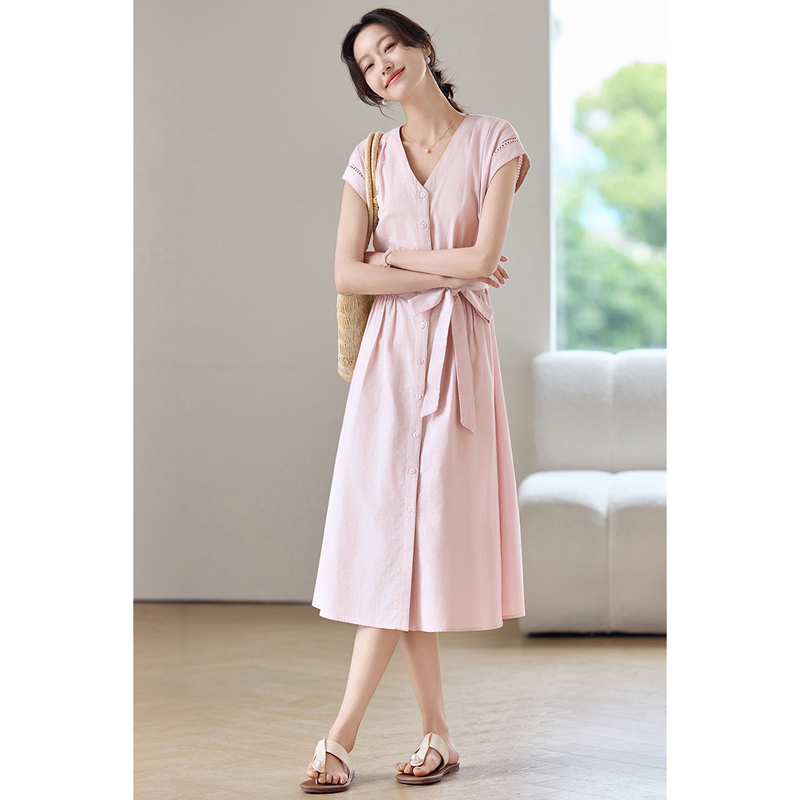 SENTUBILA Women's Midi Pink Dr - đánh giá và giá Linen Dress Wrap